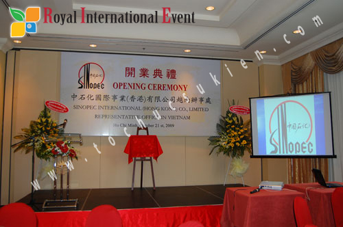 Tổ chức sự kiện Lễ khai trương VP đại diện tại VN Công ty CP Dầu khí hóa chất Trung Quốc - Khách sạn Caravelle 1