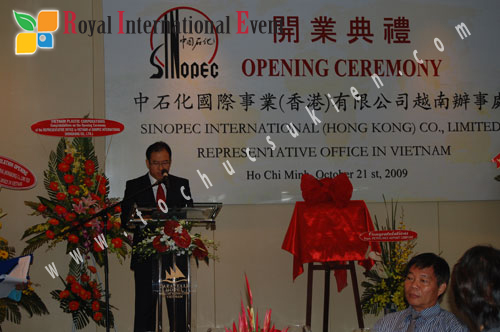 Tổ chức sự kiện Lễ khai trương VP đại  diện tại VN Công ty CP Dầu khí hóa chất Trung Quốc - Khách sạn Caravelle 11