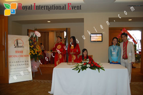 Tổ chức sự kiện Lễ khai trương VP đại  diện tại VN Công ty CP Dầu khí hóa chất Trung Quốc - Khách sạn Caravelle 3